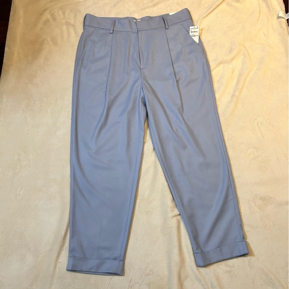 Open Edit | NWT Blue Eventide Pleated Cropped Trouser | Size 36W - Picture 8 of 14
